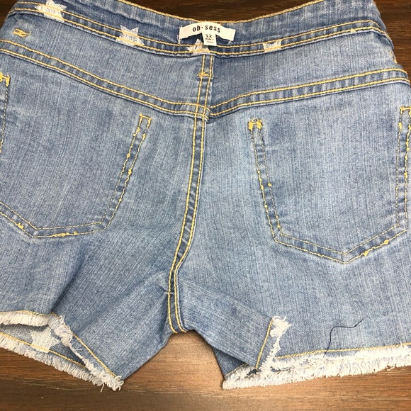 Ob Sess Girls Star Denim Short Size 12 - Picture 8 of 12